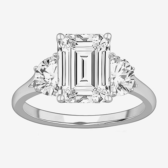 Love Lives Forever (F / Si2) Womens 3 7/8 Ct. T.W. Lab Grown White Diamond 14K Gold 3-Stone Engagement Ring