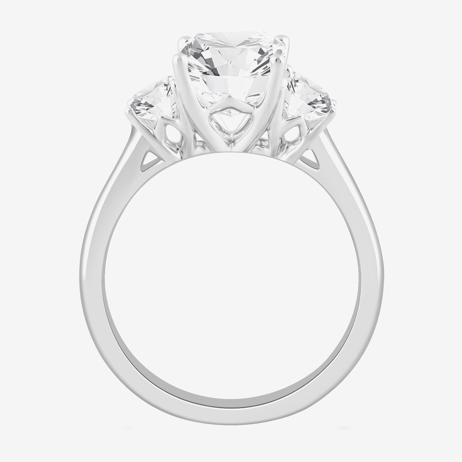Love Lives Forever (F / Si2) Womens 3 7/8 Ct. T.W. Lab Grown White Diamond 14K Gold 3-Stone Engagement Ring