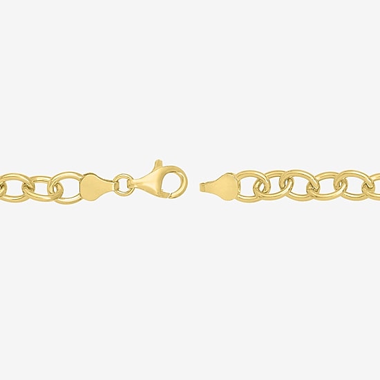 Charmed by Diamond Addiction Womens 14K Gold Over Silver 7.5 Inch Link Chain Bracelet