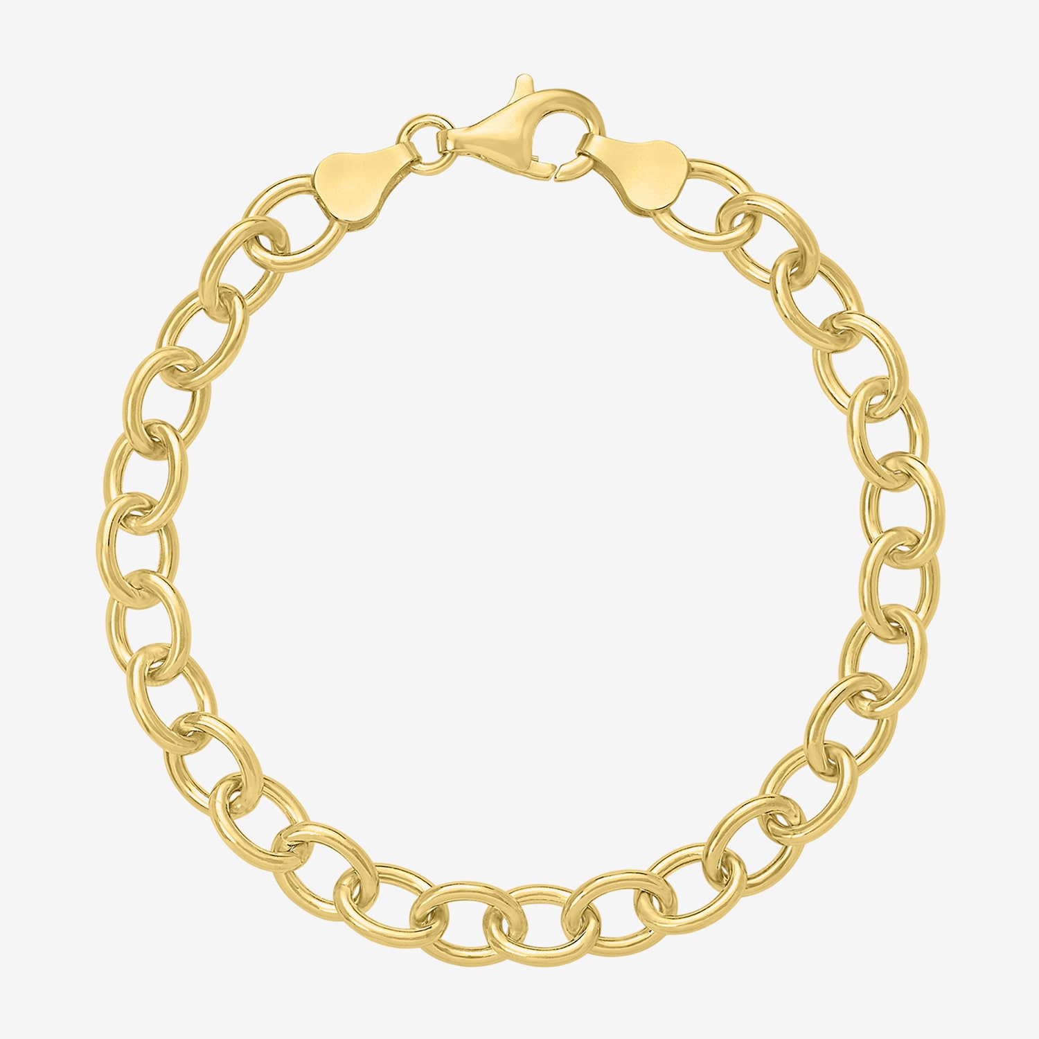 Charmed by Diamond Addiction Womens 14K Gold Over Silver 7.5 Inch Link Chain Bracelet