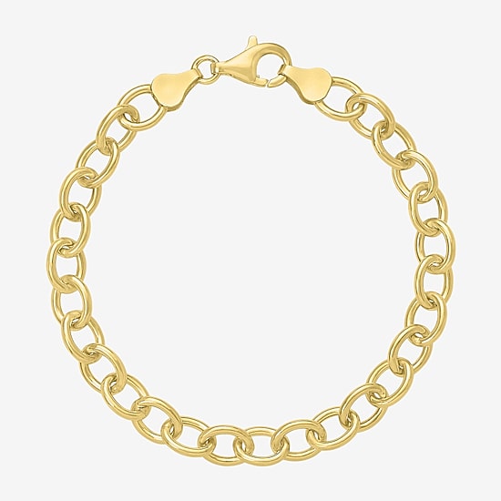 Charmed by Diamond Addiction Womens 14K Gold Over Silver 7.5 Inch Link Chain Bracelet