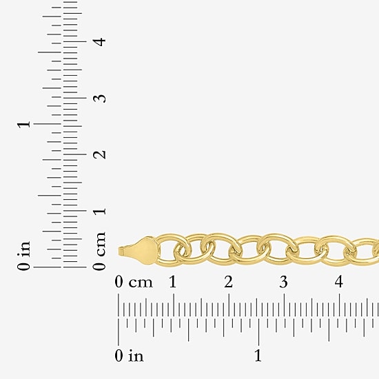 Charmed by Diamond Addiction Womens 14K Gold Over Silver 7.5 Inch Link Chain Bracelet