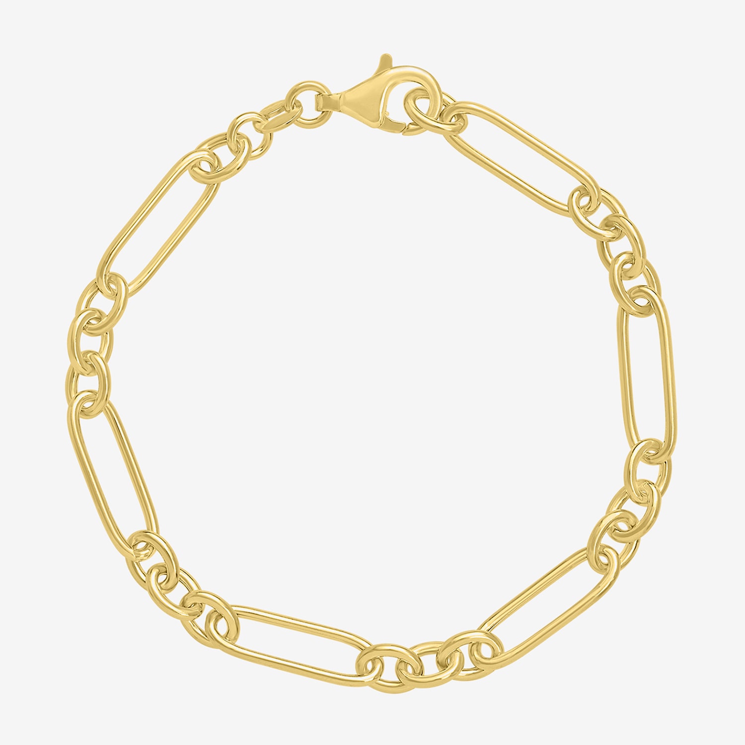 Charmed by Diamond Addiction Womens 14K Gold Over Silver 7.5 Inch Link Chain Bracelet