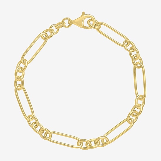 Charmed by Diamond Addiction Womens 14K Gold Over Silver 7.5 Inch Link Chain Bracelet