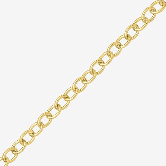 Charmed by Diamond Addiction Womens 14K Gold Over Silver 7.5 Inch Link Chain Bracelet