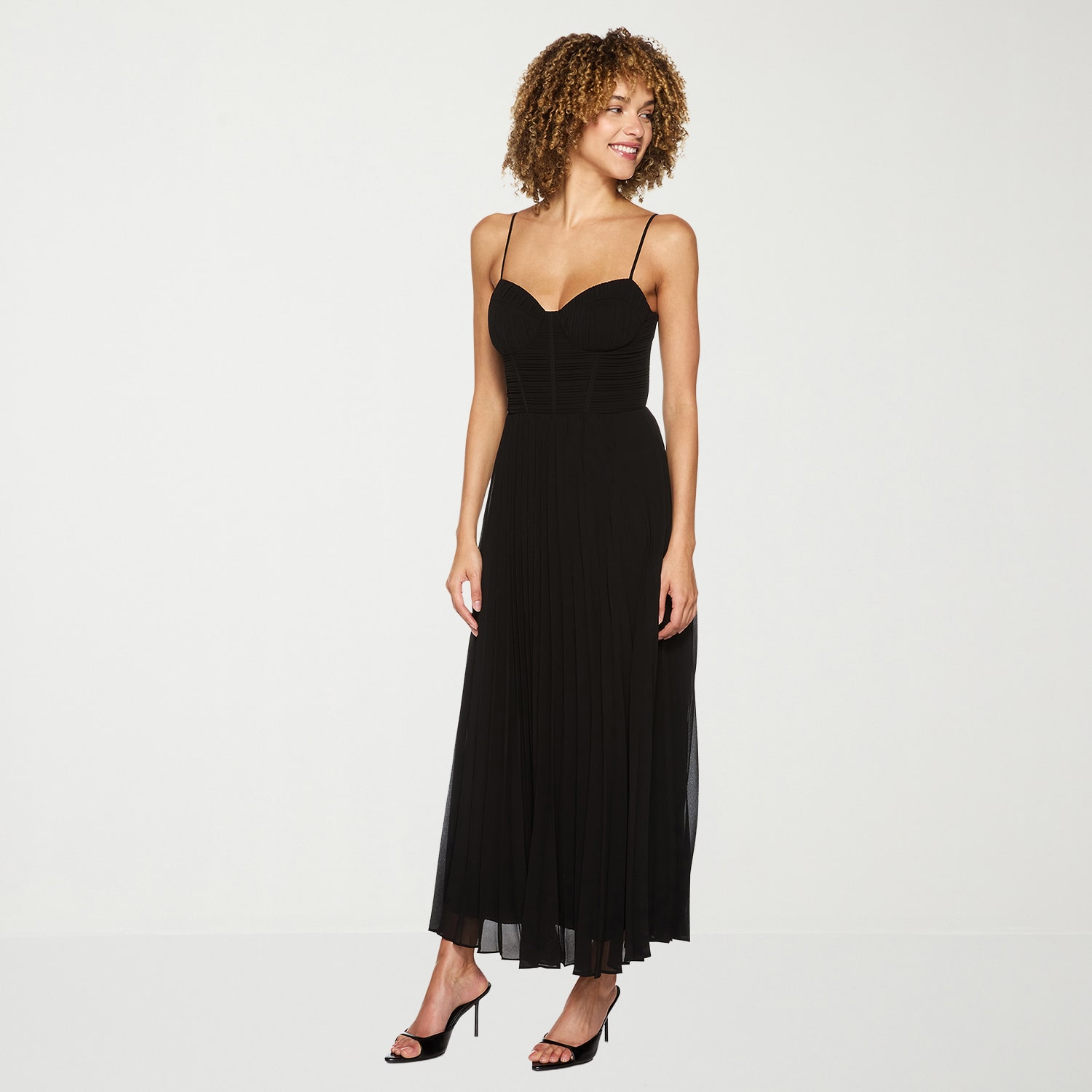 Premier Amour Womens Midi Sweetheart Neck Sleeveless Evening Gown