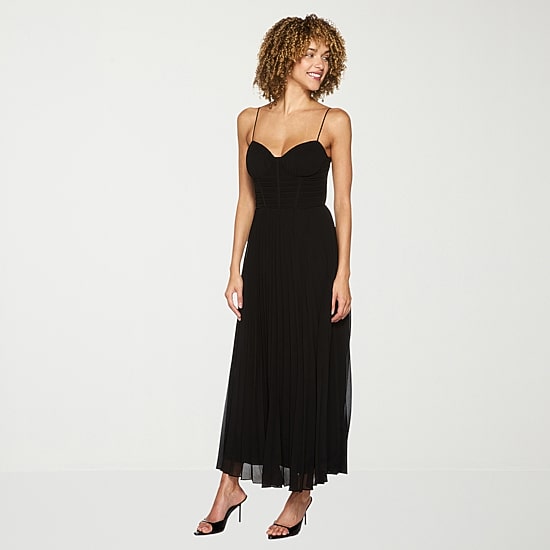 Premier Amour Womens Midi Sweetheart Neck Sleeveless Evening Gown