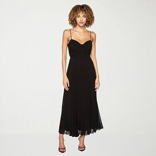 Premier Amour Womens Midi Sweetheart Neck Sleeveless Evening Gown In Black