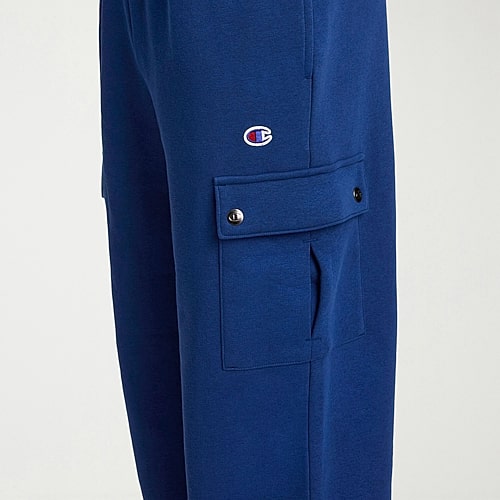 Champion Sweatpants Mens Straight Mid Rise Regular Fit Active Cargo Pant, Large, Blue