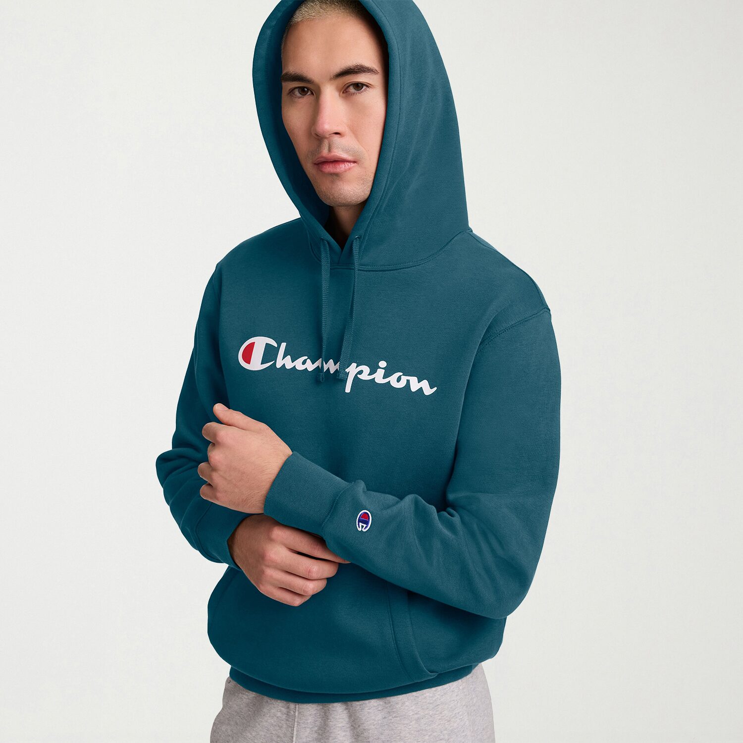 Champion Powerblend Mens Long Sleeve Active Hoodie