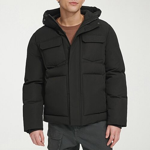 Levi 's Mens Hooded Weather Resistant Heavyweight Puffer Parka In Black