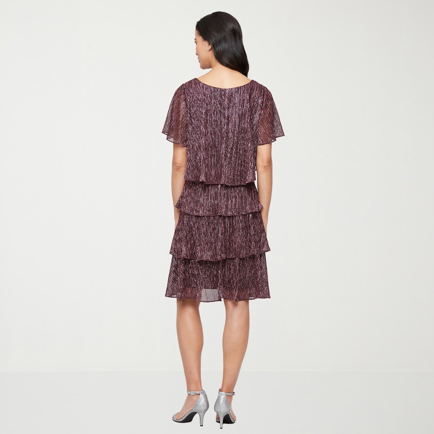 S. L. Fashions Womens V Neck Short Sleeve Shift Dress