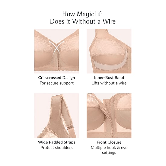 Glamorise MagicLift® Front-Closure Support Wirefree Bra-1200