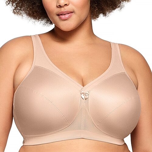 Women's Full Figure Plus Size MagicLift Active Wirefree Support Bra 1005 - Brown
