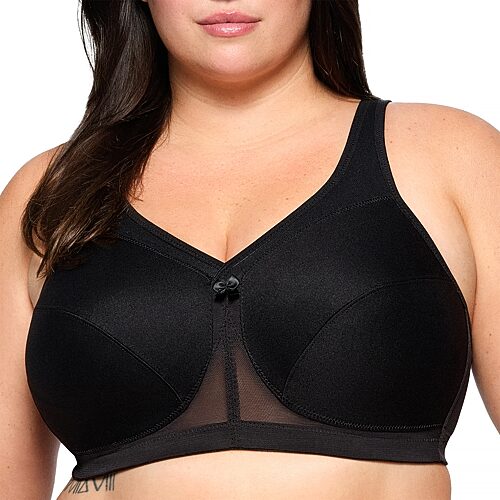 Women's Full Figure Plus Size MagicLift Active Wirefree Support Bra 1005 - Black