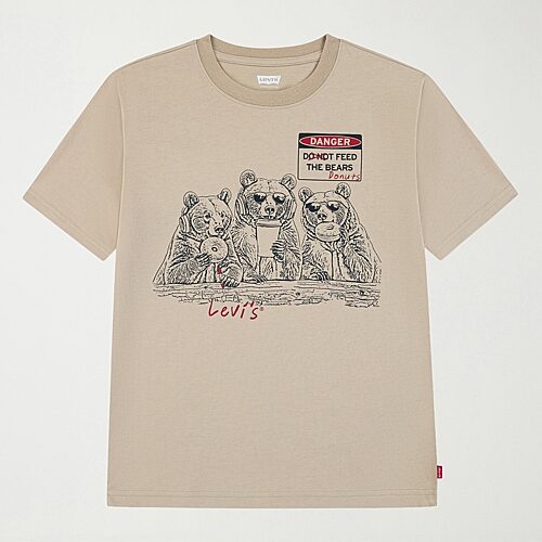 Levi 's Big Kid Boys Crew Neck Short Sleeve Regular Fit Graphic T-shirt In Beige