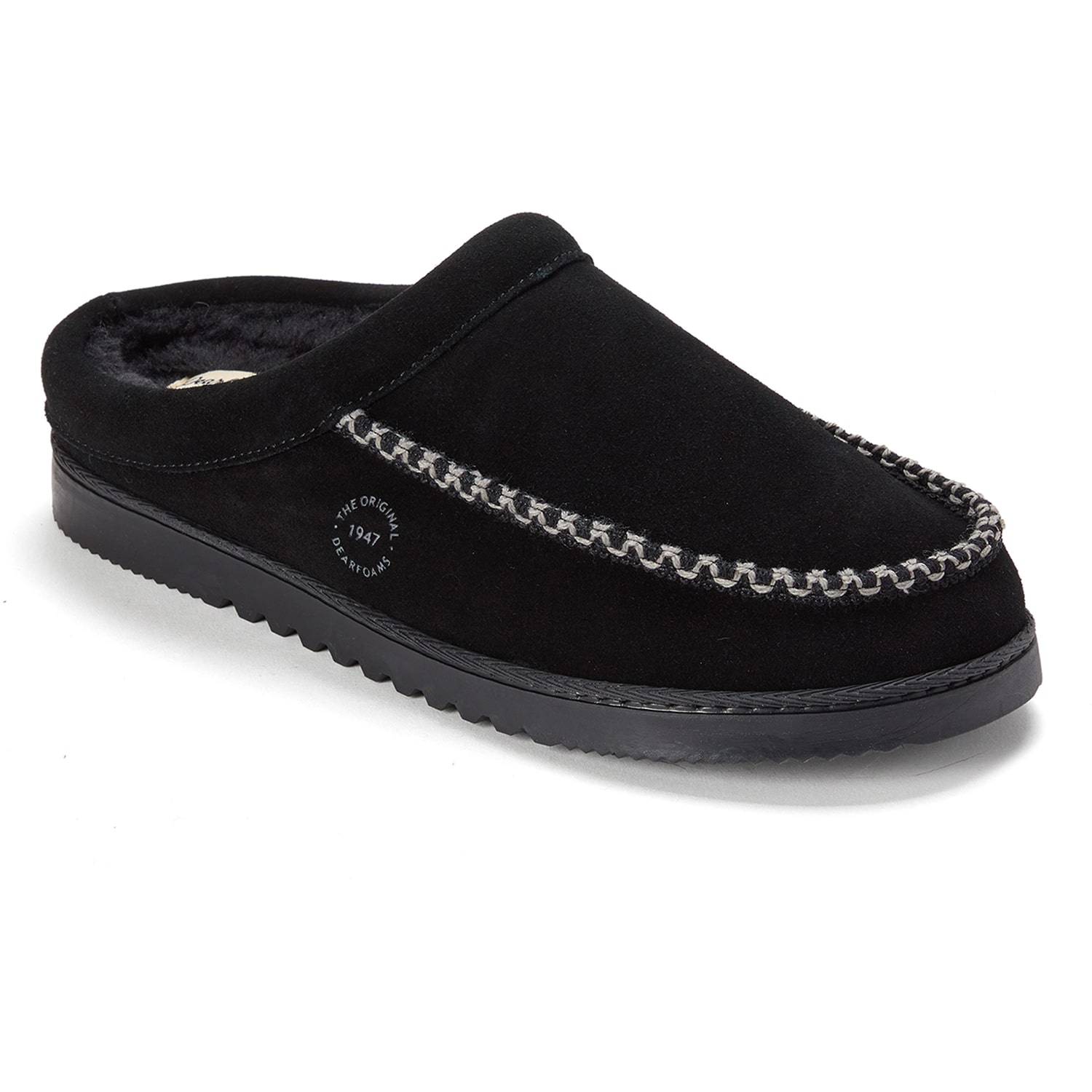 Dearfoams Beckett Genuine Suede Mens Clog Slippers