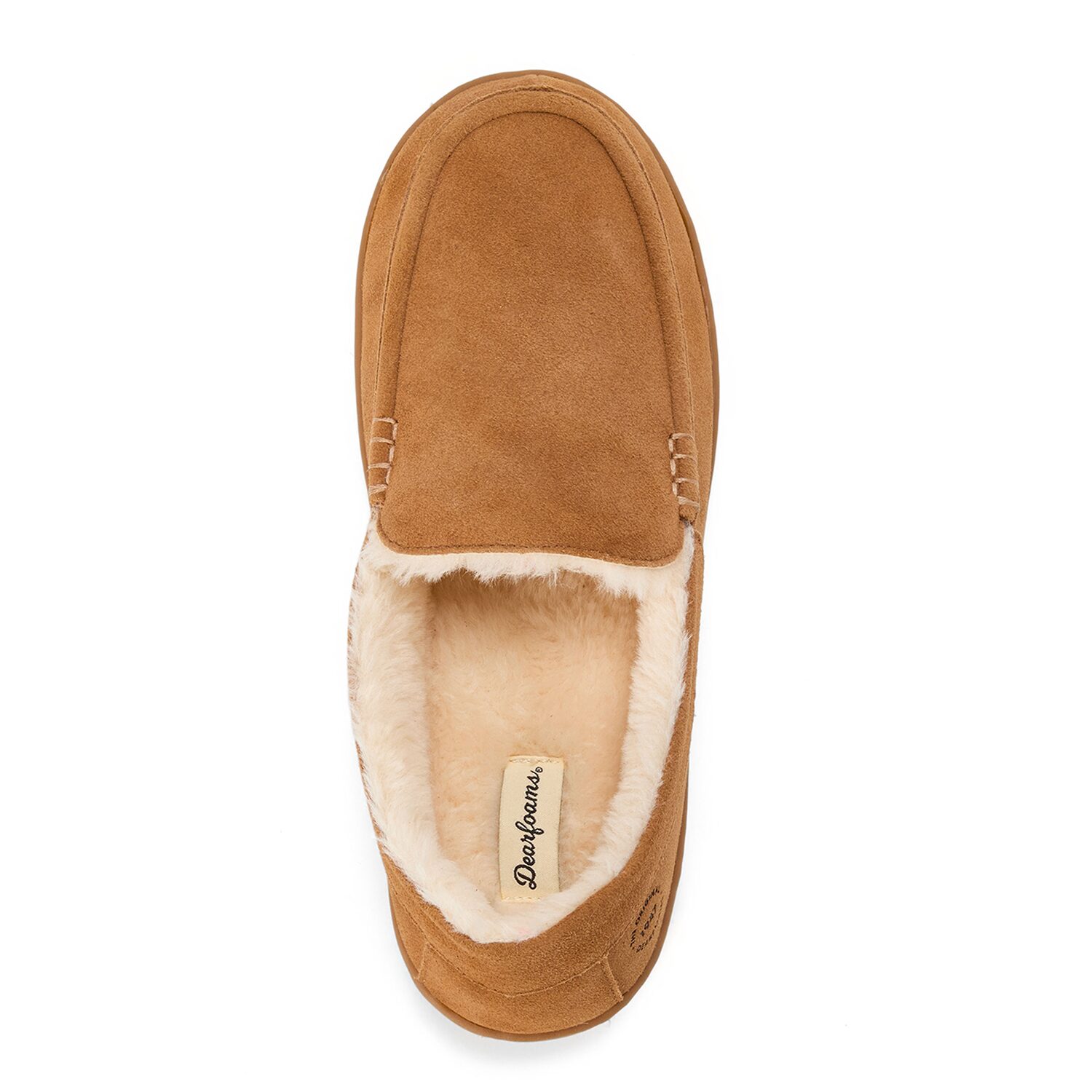 Dearfoams Fitzgerald Genuine Suede Moccasin Mens Slippers