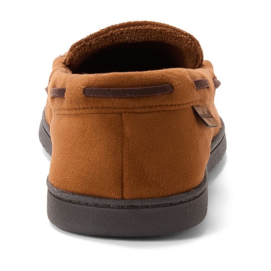Dearfoams Keaton Perforated Microfiber Suede Moc W Whipstitch Mens Moccasin Slippers