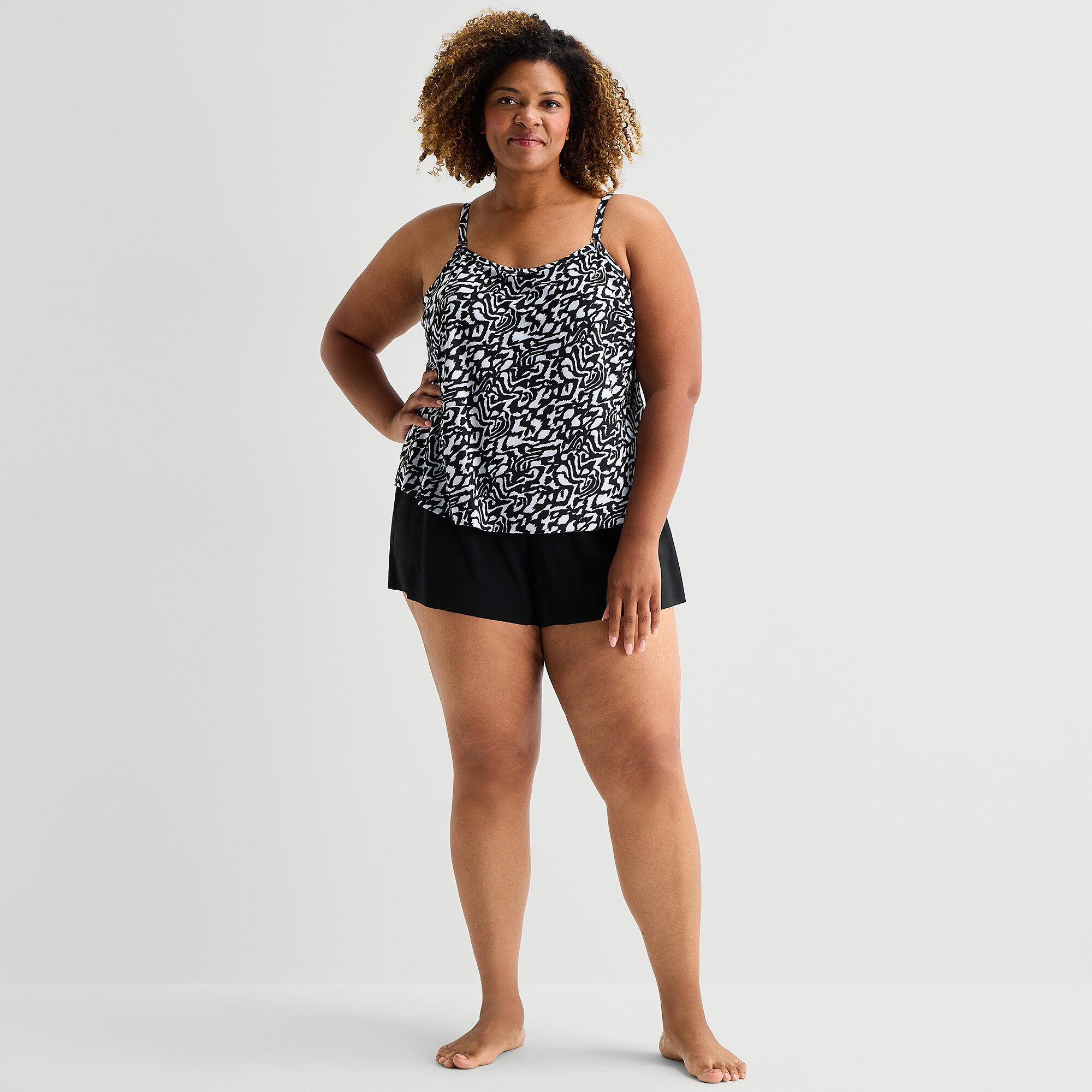 Trimshaper Womens Plus Swim Romper