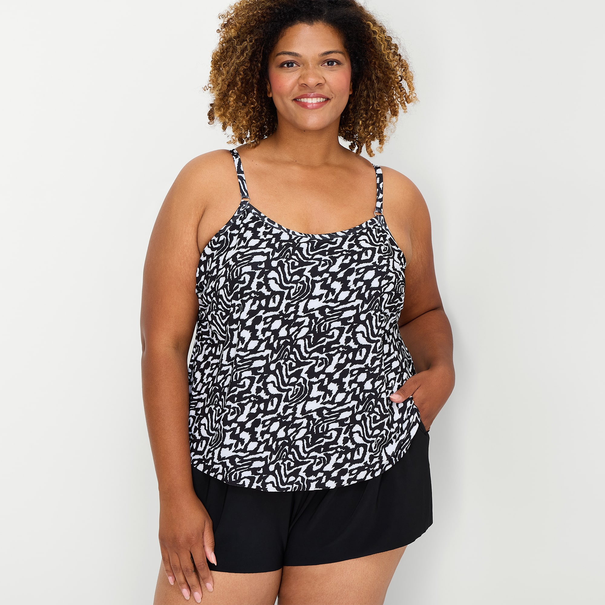 Trimshaper Womens Plus Swim Romper