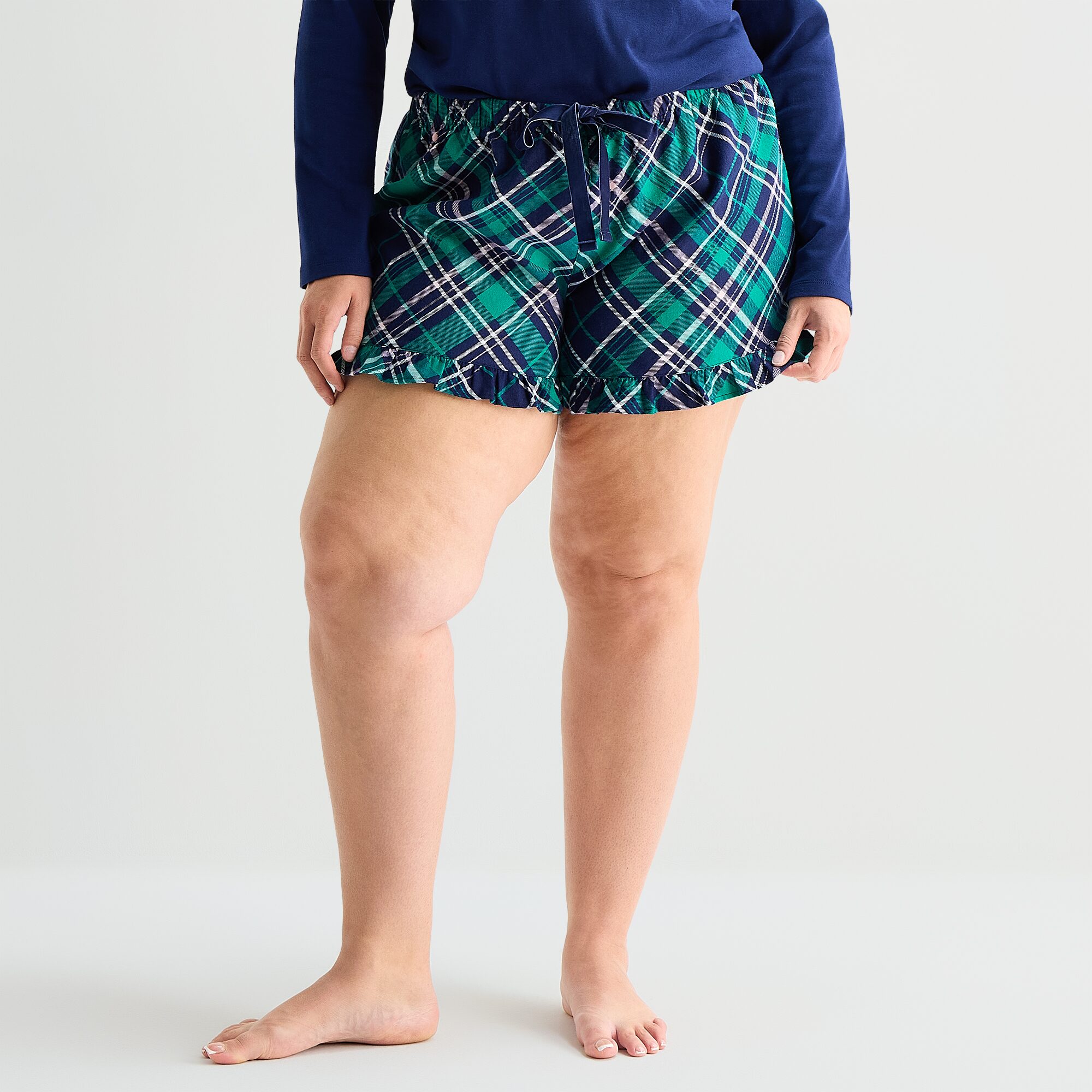 Sleep Chic Womens Plus Flannel Pajama Shorts