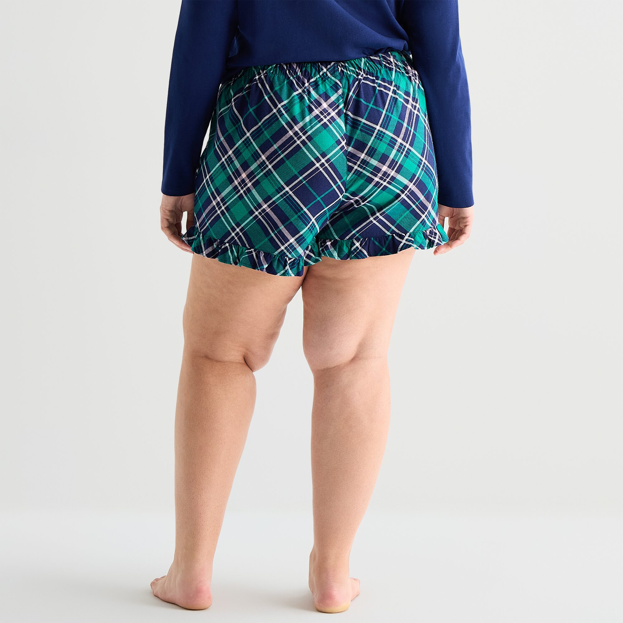 Sleep Chic Womens Plus Flannel Pajama Shorts