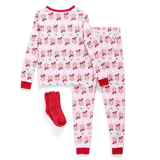 Little & Big Kid Girls Grinch Crew Neck Long Sleeve 3-pc. Pajama Set