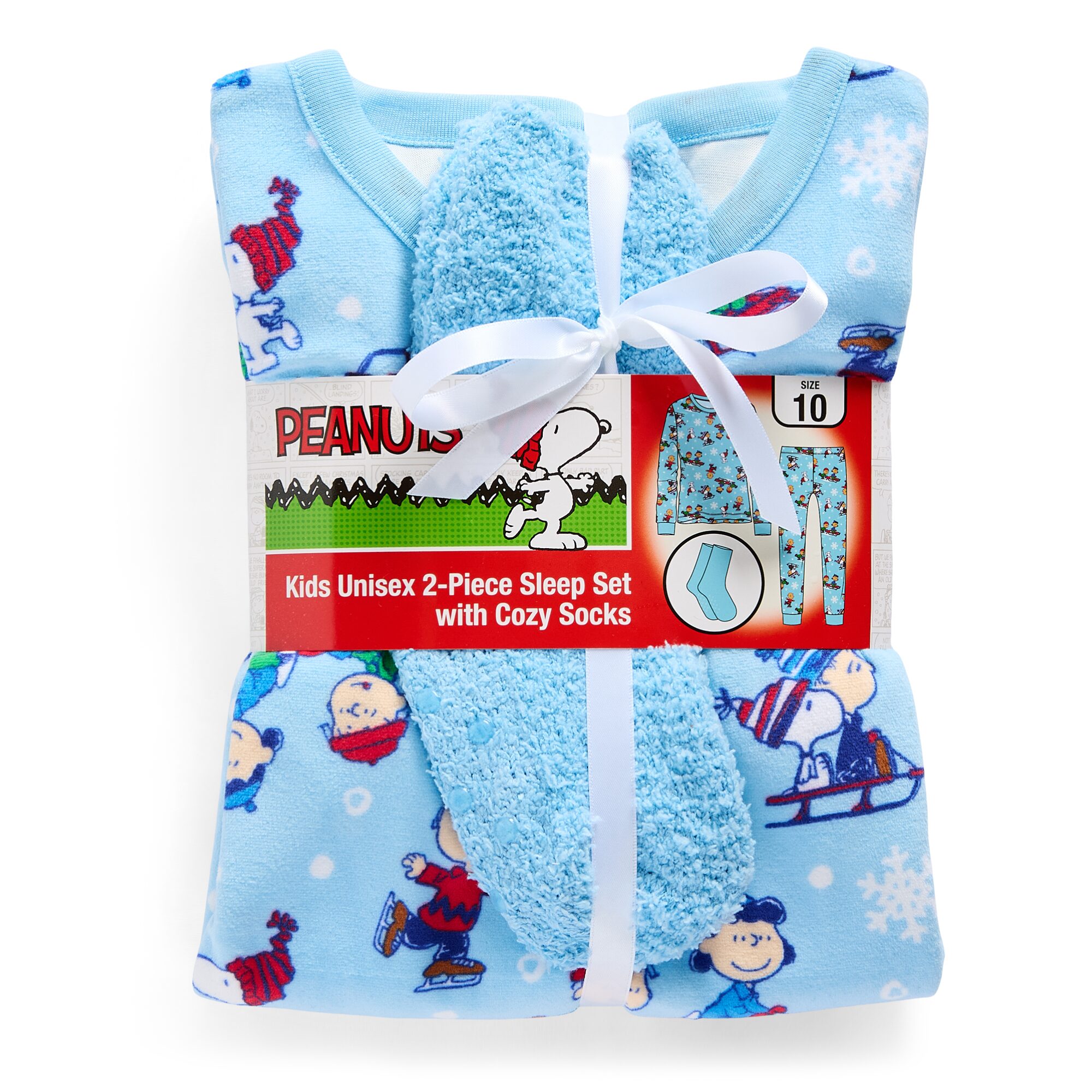 Little & Big Kid Boys Peanuts Crew Neck Long Sleeve 3-pc. Pajama Set