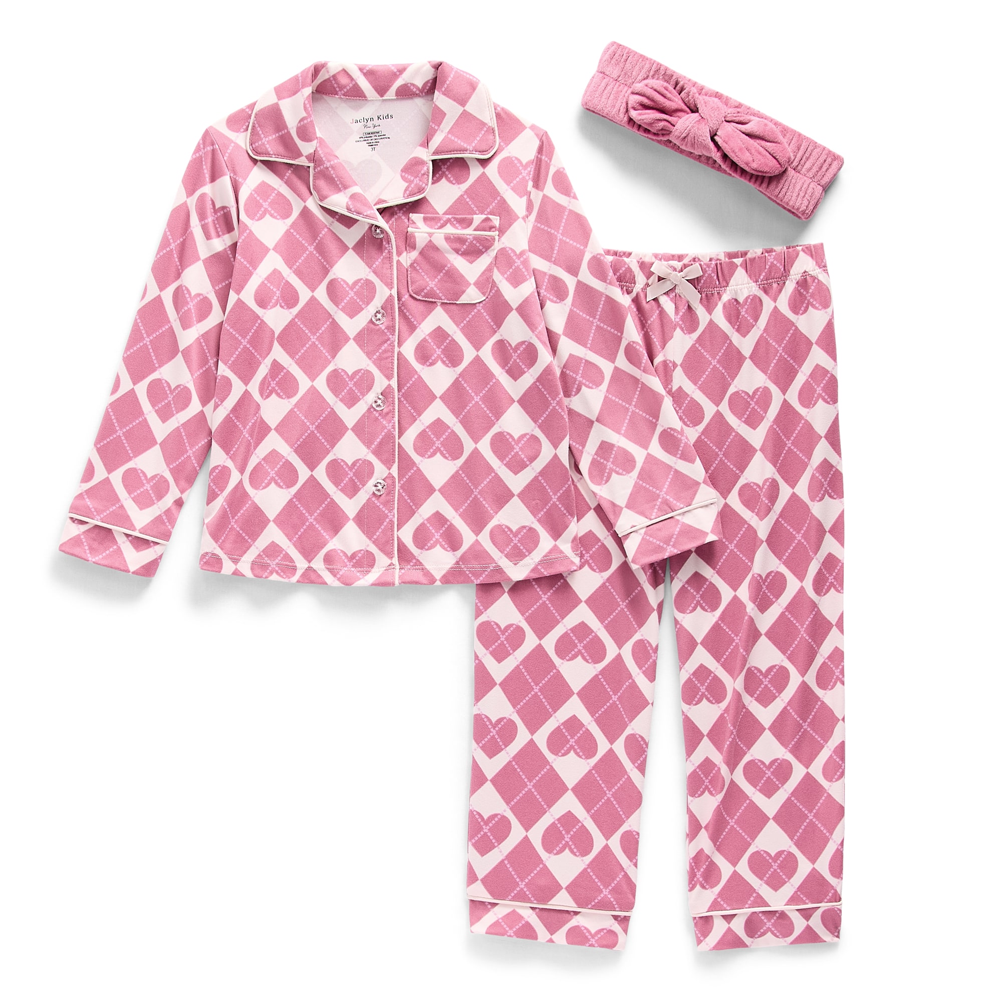 Jaclyn Na Girls Long Sleeve 3-pc. Pajama Set