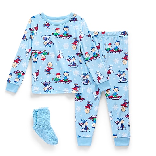 Toddler Unisex Grinch Crew Neck Long Sleeve 3-pc. Pajama Set