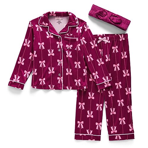 Jaclyn Kids' Na Girls Long Sleeve 3-pc. Pajama Set In Purple