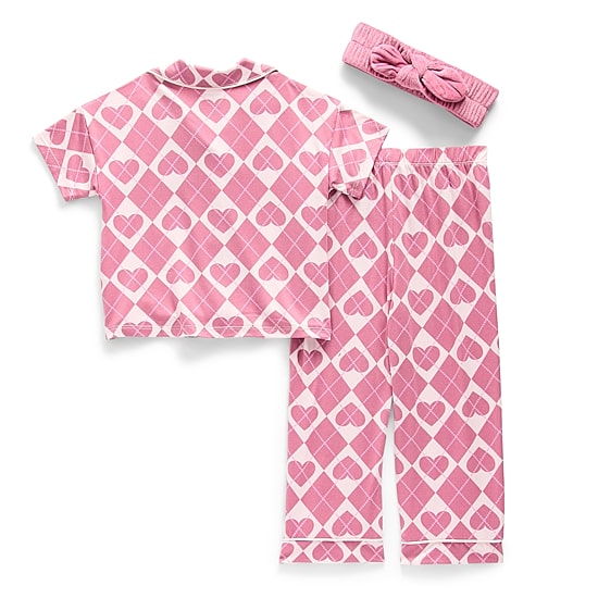Jaclyn Girls Short Sleeve 3-pc. Pajama Set