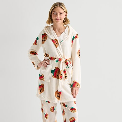 Sleep Chic Womens Mid Length Long Sleeve Robe, Xx-large, White