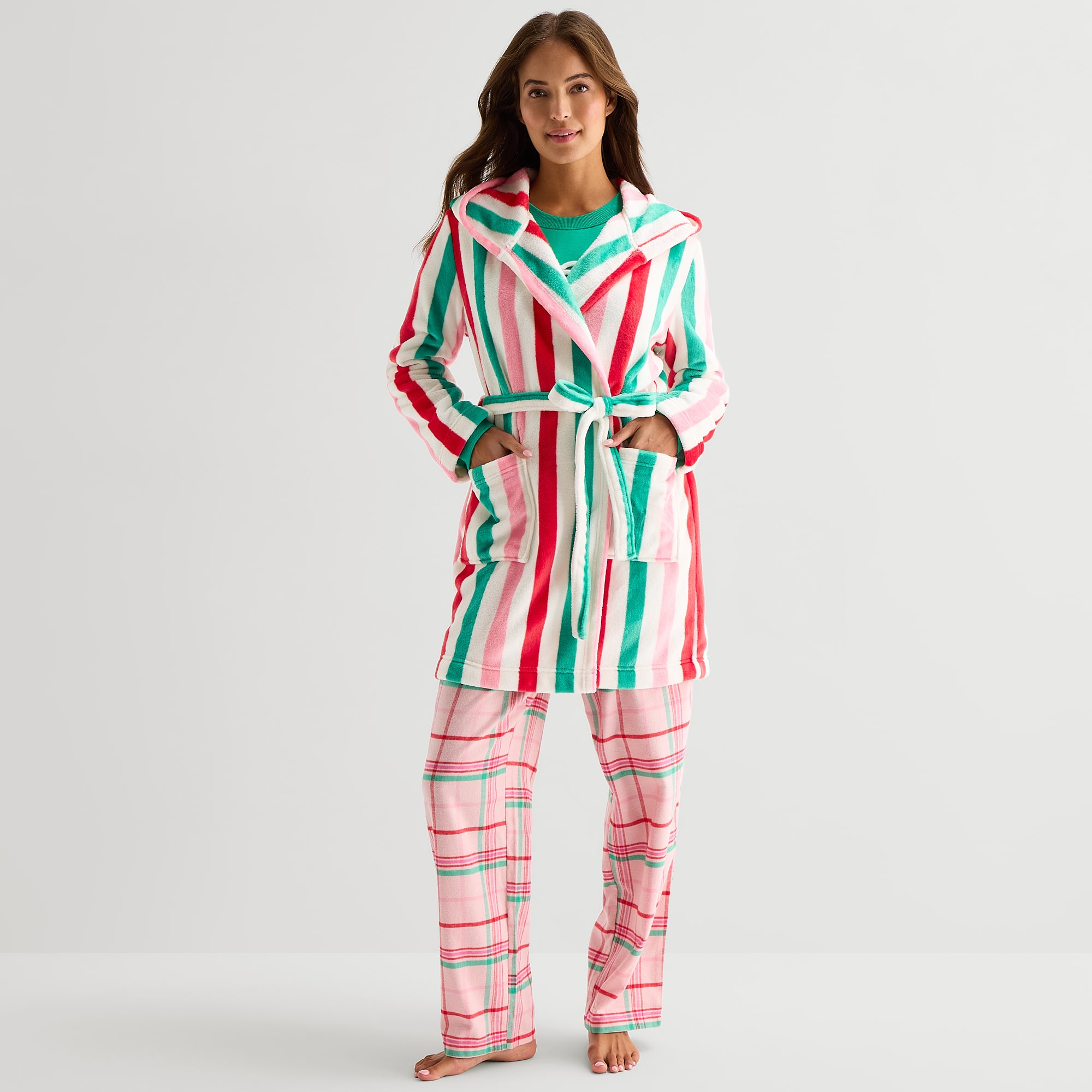 Sleep Chic Womens Mid Length Long Sleeve Robe