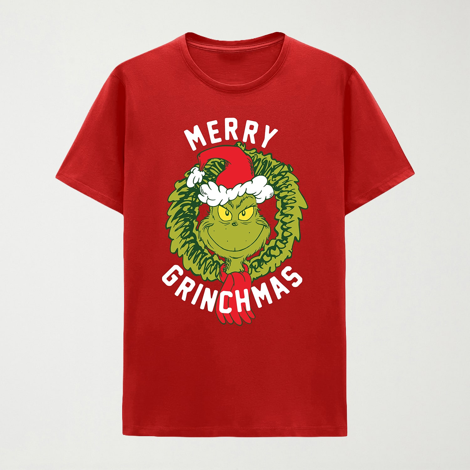 Mens Crew Neck Short Sleeve Classic Fit Grinch Big and Tall Graphic T-Shirt