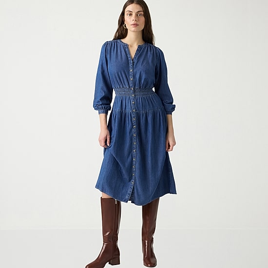 Levi's® Womens Midi V Neck Long Sleeve Sheath Dress
