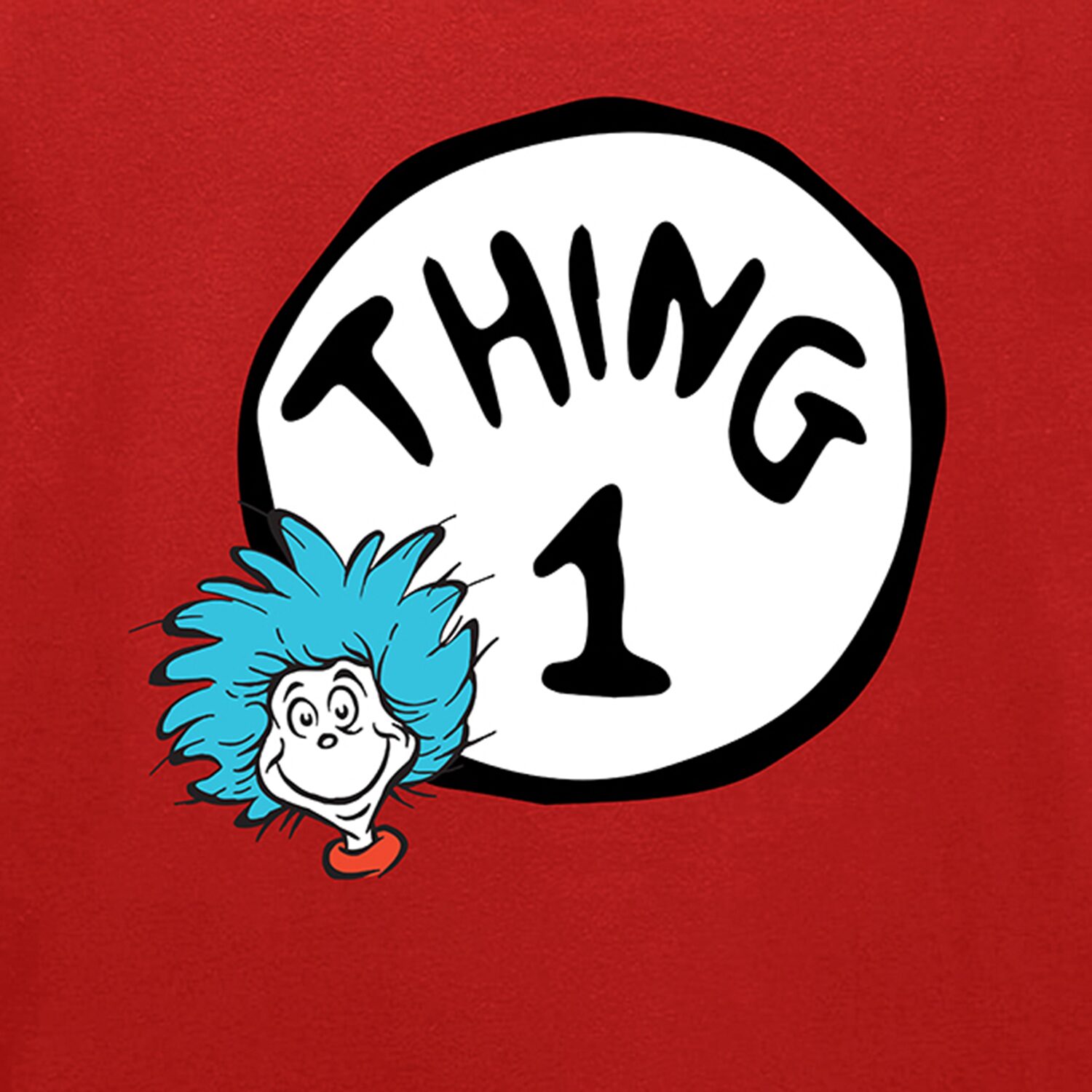 Thing 1 Mens Crew Neck Short Sleeve Regular Fit Dr. Seuss Graphic T-Shirt
