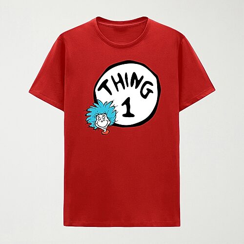 Thing 1 Mens Crew Neck Short Sleeve Regular Fit Dr. Seuss Graphic T-Shirt, Xx-large, Red