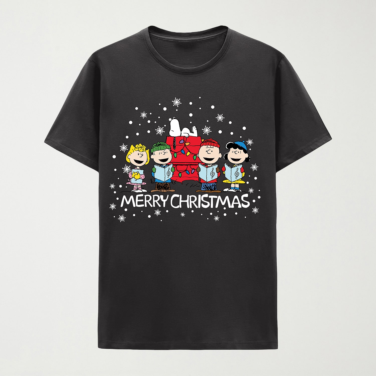Mens Crew Neck Short Sleeve Regular Fit Peanuts Graphic T-Shirt