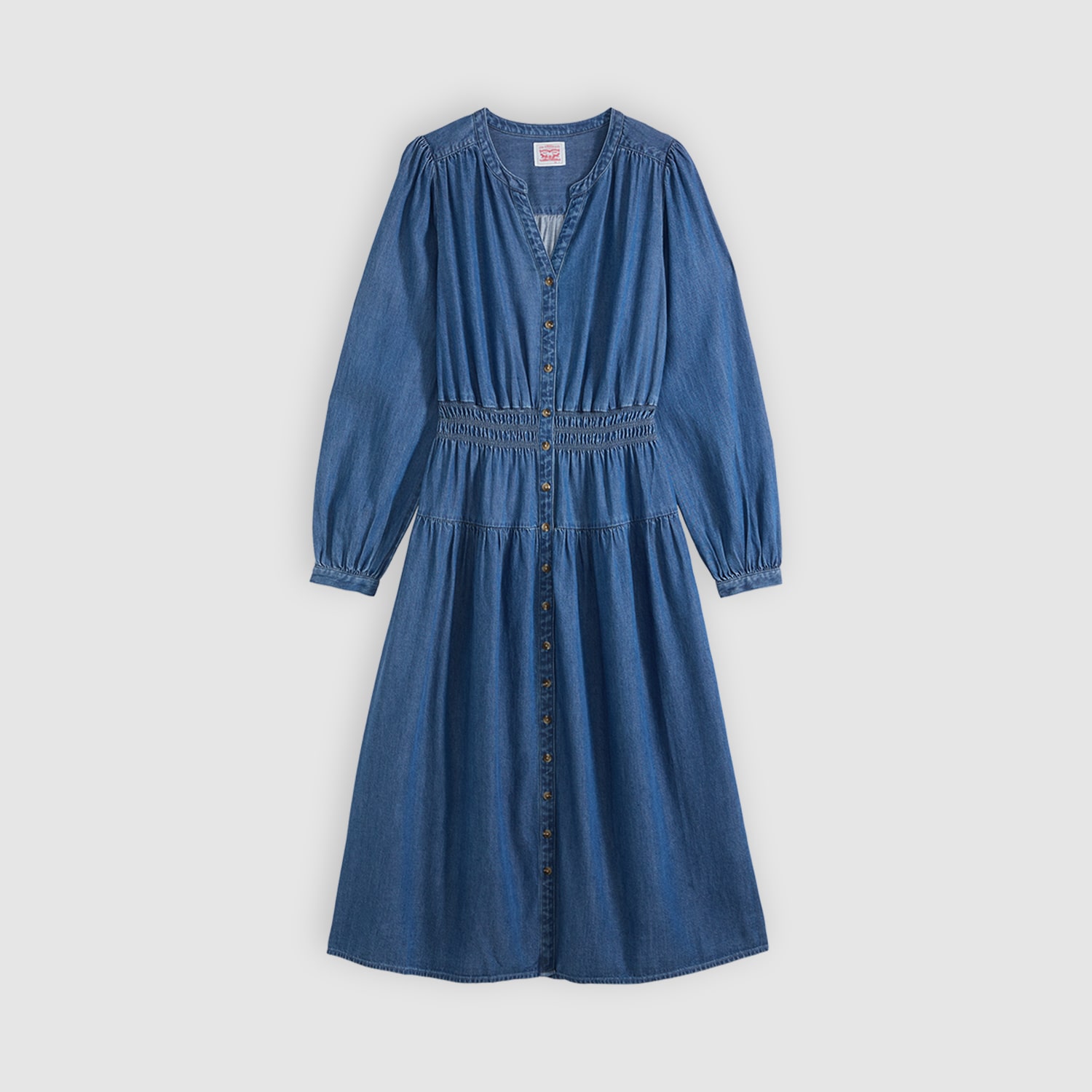 Levi's® Womens Midi V Neck Long Sleeve Sheath Dress