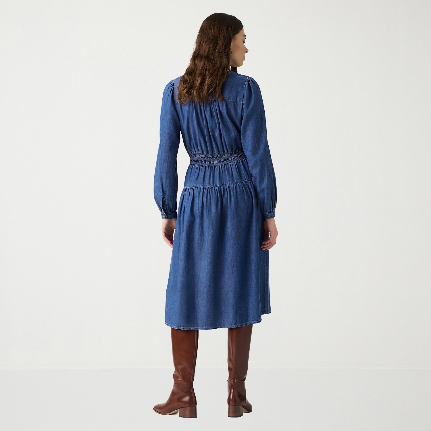 Levi's® Womens Midi V Neck Long Sleeve Sheath Dress