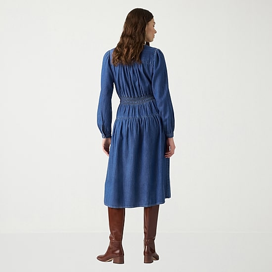Levi's® Womens Midi V Neck Long Sleeve Sheath Dress