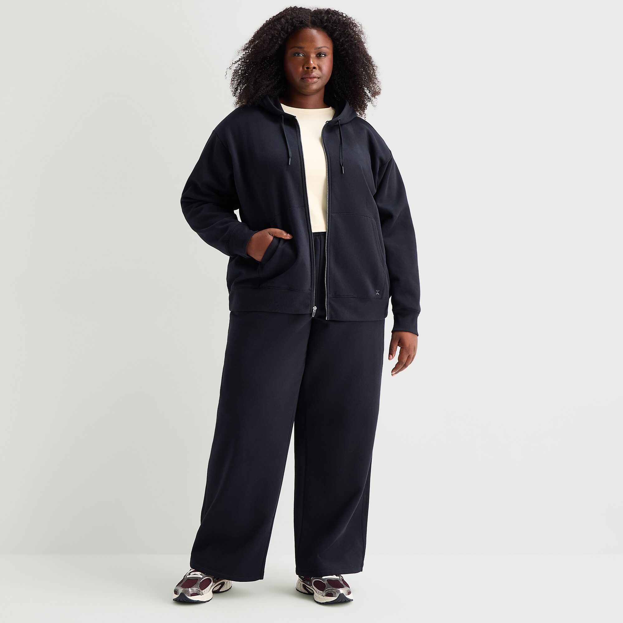 Xersion Womens Long Sleeve Fleece Zipper Active Plus Hoodie