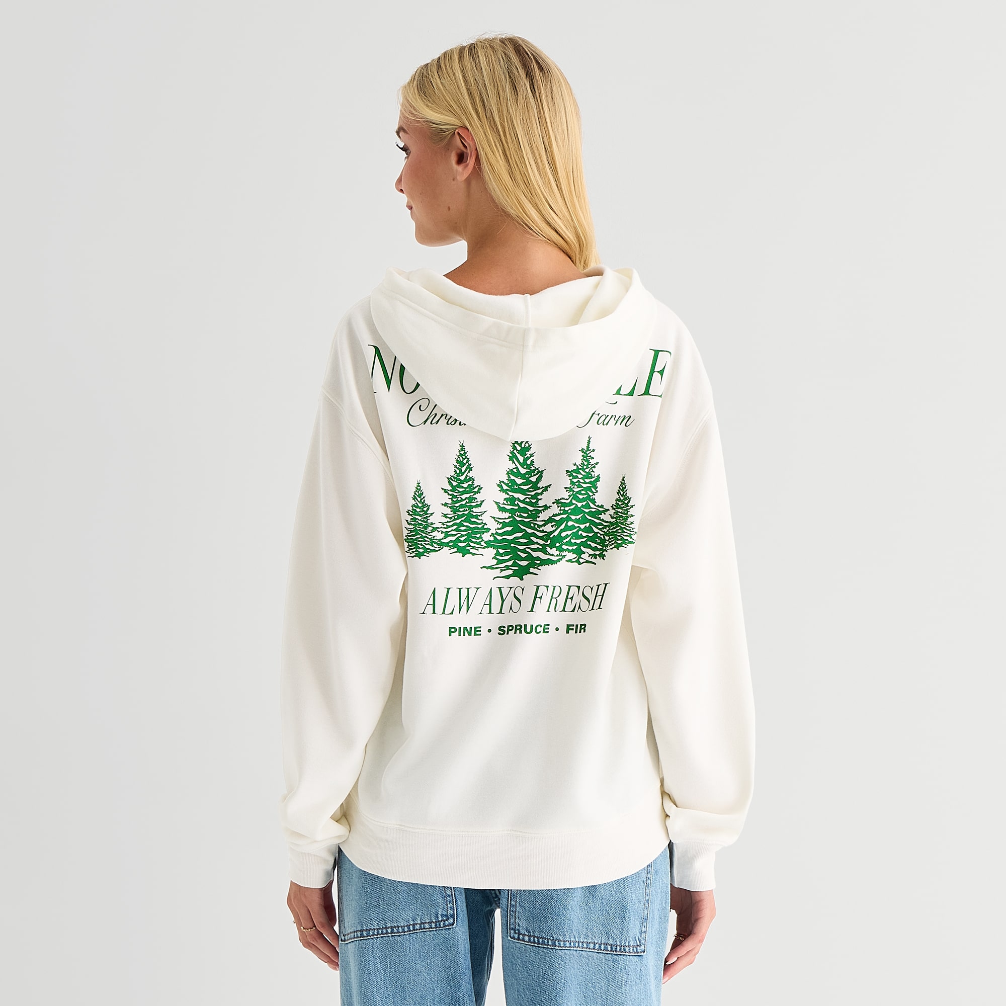 North Pole Hoodie Womens Juniors Long Sleeve Embroidered Fleece
