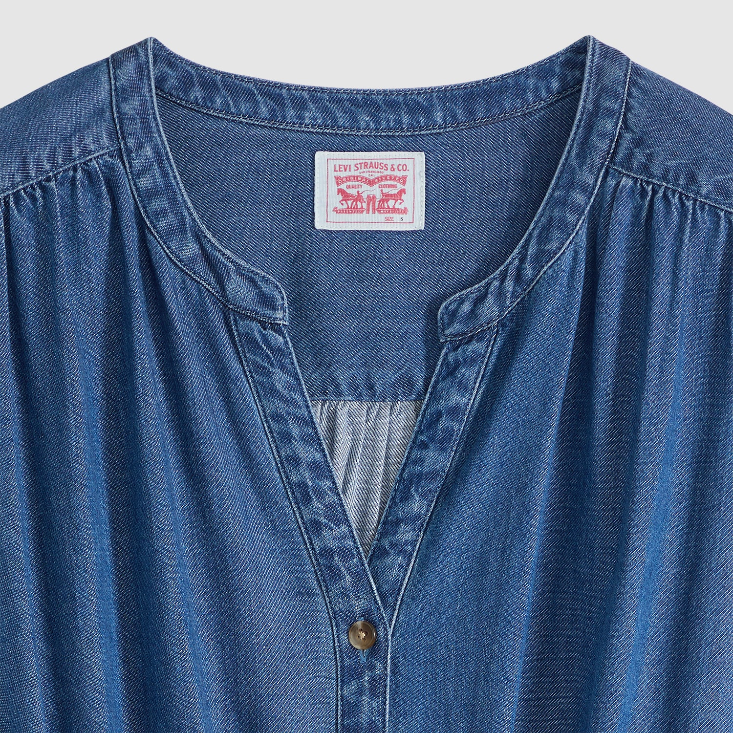 Levi's® Womens Midi V Neck Long Sleeve Sheath Dress