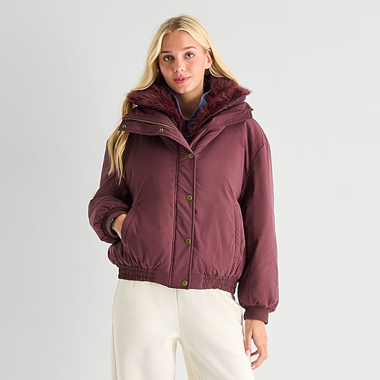 Arizona Womens Juniors Water Resistant Midweight Coat