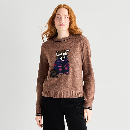 St. John's Bay Womens Crew Neck Long Sleeve Pullover Sweater