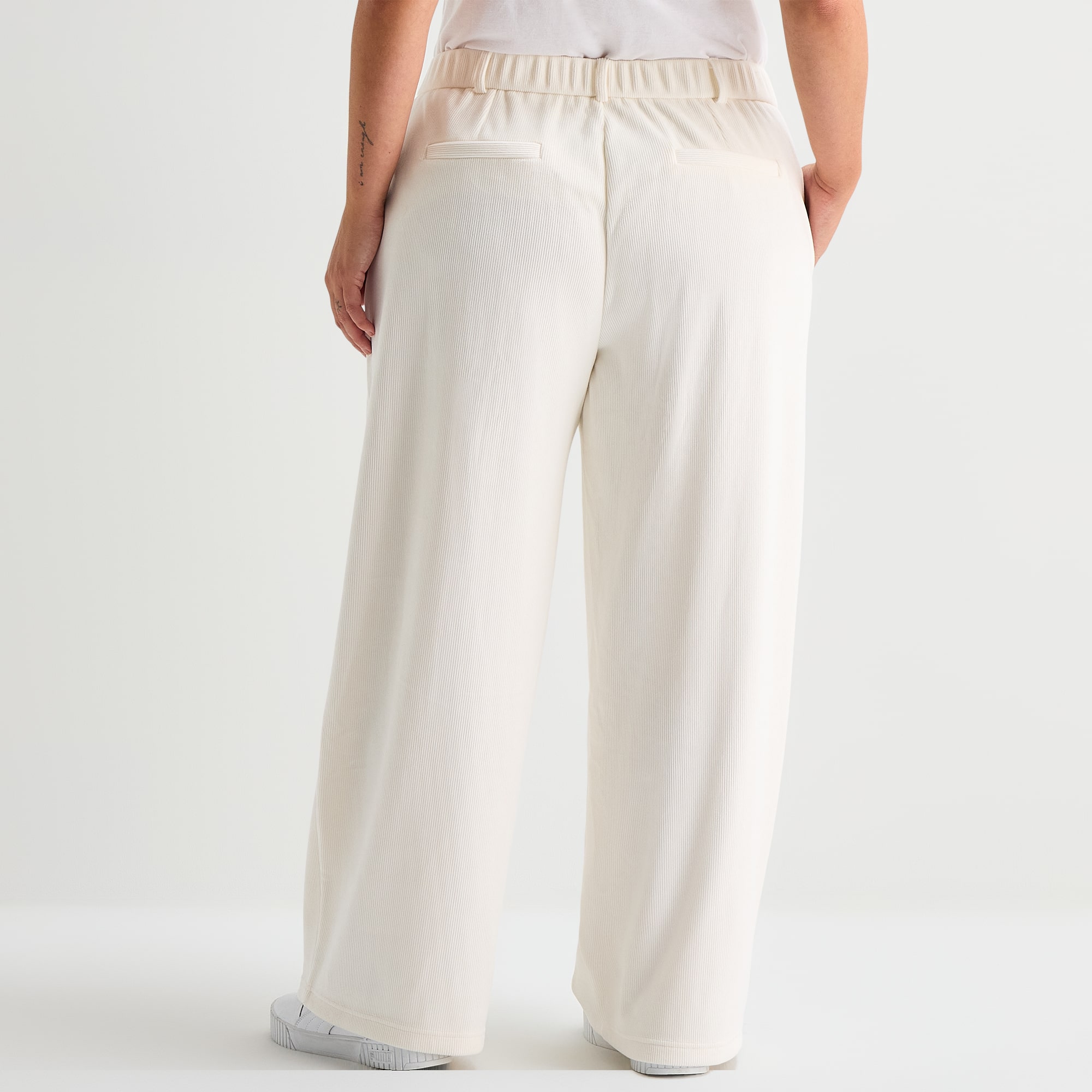 Stylus Womens Plus Wide Leg High Rise Trouser