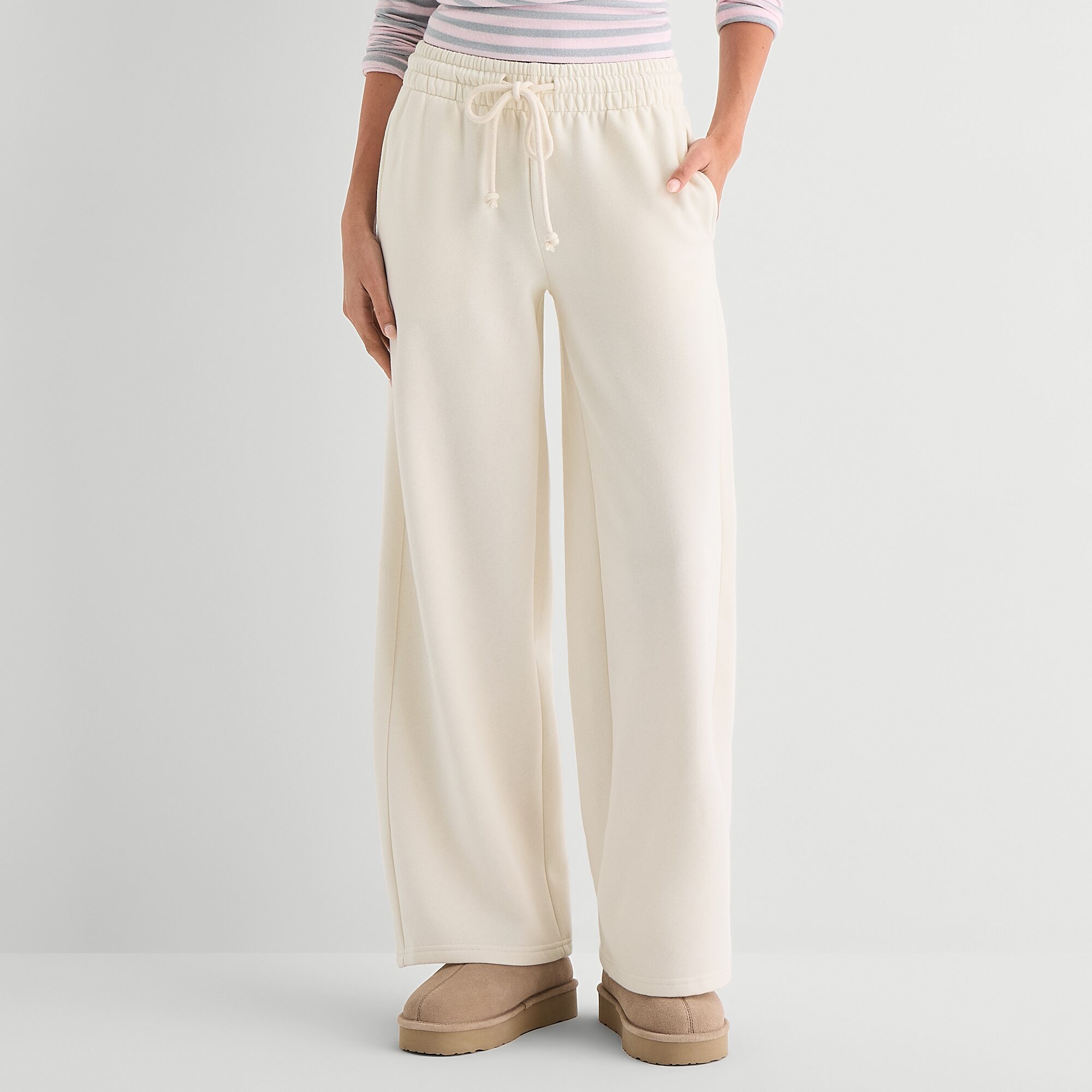 Arizona Womens Juniors Wide Leg Low Rise Lounge Pant